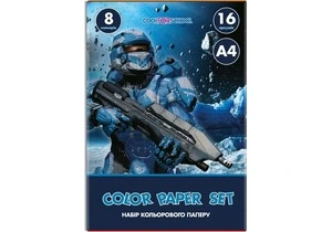Набір кольорового паперу  Cool For School А4 16арк. 8 кольорів 45 г/м2 (CF05280-02)