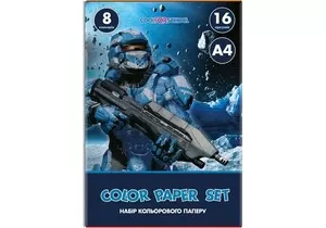 Набір кольорового паперу  Cool For School А4 16арк. 8 кольорів 45 г/м2 (CF05280-02)