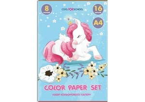 Набір кольорового паперу  Cool For School А4 16арк. 8 кольорів 45 г/м2 (CF05280-09). Фото 3