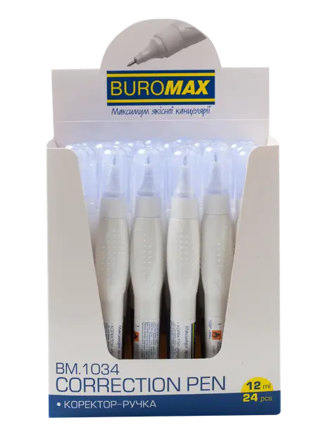 Коректор-ручка Buromax з металевим клапаном 12 мл. (BM.1034). Фото 3