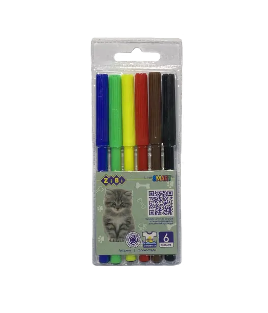Фломастери, 6 кол., СОБАЧКИ ТА КОТИКИ, SMART Line (ZB.2814)