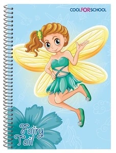 Блокнот "Fairy Taly", А6, пластикова  обкладинка, глітерний лак, спіраль, 48 арк., клітинка, асорті