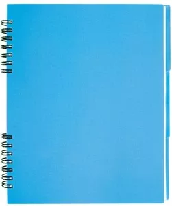 Блокнот B5, пластикова обкл., євроспіраль, 120 арк., 3  розд., кліт. з полями, синій