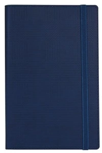 Діловий записник, GLEN, білий, нелінований, на гумці, м'яка обкладинка, темно-синій, А5