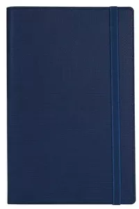Діловий записник, GLEN, білий, нелінований, на гумці, м'яка обкладинка, темно-синій, А5