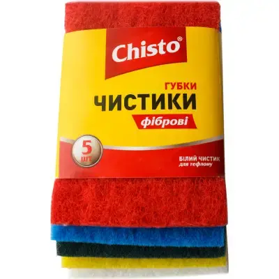 Губки кухонні фіброві Чисто  90х270х125 мм 5 шт (270180)