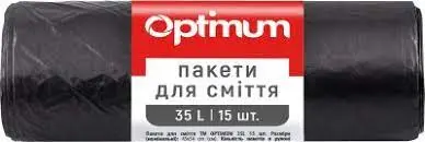 Пакети для сміття ProService Optimum 35 л 15 шт  чорний (16118235)