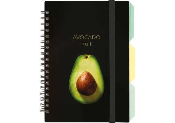 Зошит офісний Optima Avocado  В6 100арк клітинка  пластикова політурка спіраль з розділювачами (O20358-01)