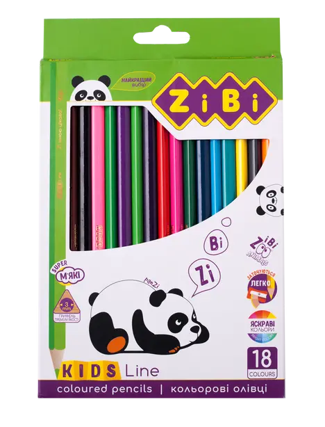 Кольорові олівці Zbi KIDS LINE 18 кольорів  (ZB.2415)           