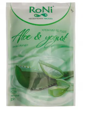 Крем-мило рідке RoNi "Aloe & Yogurt" з гліцерином запаска 450 мл (440061)