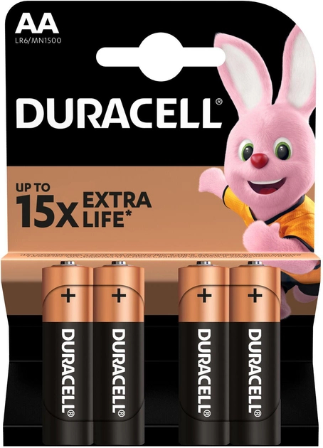 Батарейки Duracell LR06/AA 1.5V/1500 літієві mAh 4шт/уп  (У-115484)