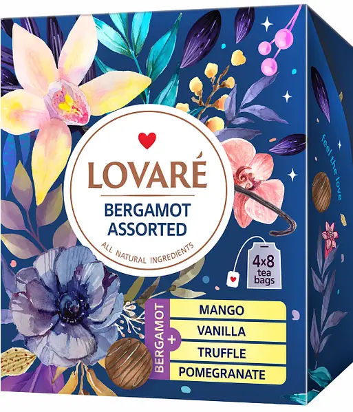 Чай в пакетиках LOVARE "Бергамот чай асорті" 32 х 2г (879822)