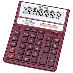 Калькулятор офісний Eleven CDC-888 XBD червоний 12-и розрядний 203х158х31 мм (SDC-888XRD)