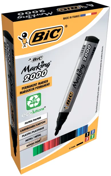 Набір маркерів перманентних BIC 2000 4 кольори  (bc8209112). Фото 2