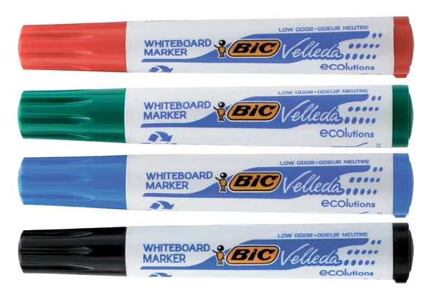 Набір маркерів для дошок BIC Velleda асорті 1.4 мм круглий блістер 4 шт. (bc904941)