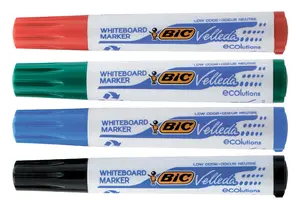 Набір маркерів для дошок BIC Velleda асорті 1.4 мм круглий блістер 4 шт. (bc904941)