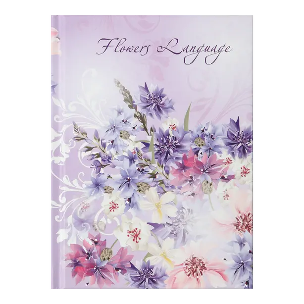 Зошит офісний Buromax  FLOWERS LANGUAGE А6 64 арк.клітинка тверда обкл бузкова (BM.24614101-26)