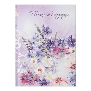 Зошит офісний Buromax  FLOWERS LANGUAGE А6 64 арк.клітинка тверда обкл бузкова (BM.24614101-26)