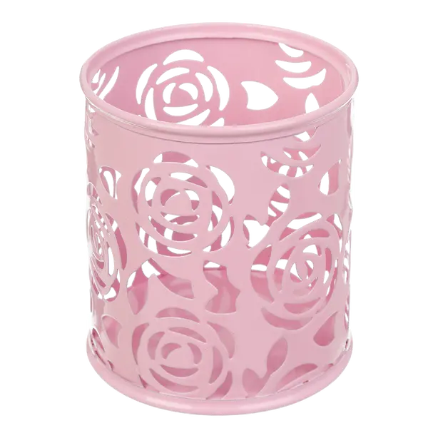 Стакан для ручок Buromax ROSE PASTEL рожева кругла метал (BM.6206-10)