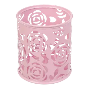Стакан для ручок Buromax ROSE PASTEL рожева кругла метал (BM.6206-10)