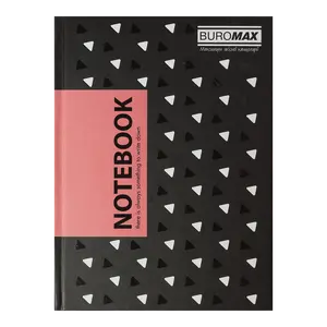 Зошит офісний Buromax INSOLITO А5 96арк. клітинка тверда палітурка рожева (BM.24511102-10)