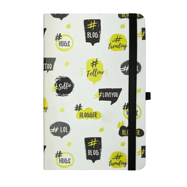 Зошит офісний TRENDY А5 96арк. клітинка тверда палітурка штучна шкіра на гумці біла (BM.255111-12)