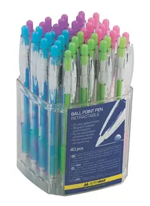 Ручка кулькова автоматична Buromax CRYSTAL PASTEL чорнило синє 0.7 мм пластик (BM.8210)