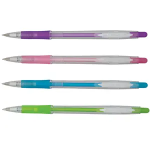 Ручка кулькова автоматична Buromax CRYSTAL PASTEL чорнило синє 0.7 мм пластик (BM.8210). Фото 6