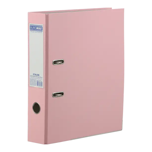 Папка-реєстратор Buromax Etalon PASTEL рожевий  A4 70 мм одностороння PP (BM.3017-10c)