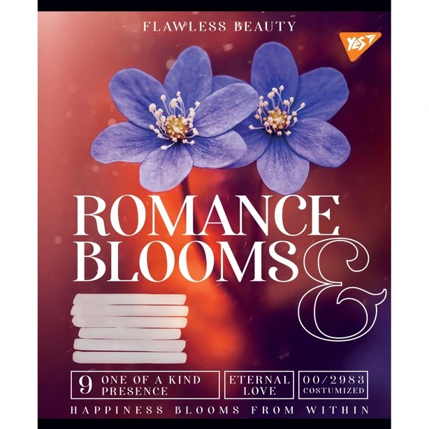 Зошит шкільний 1Вересня Romance blooms А5 18 арк клітинка м'яка політурка (766332). Фото 2