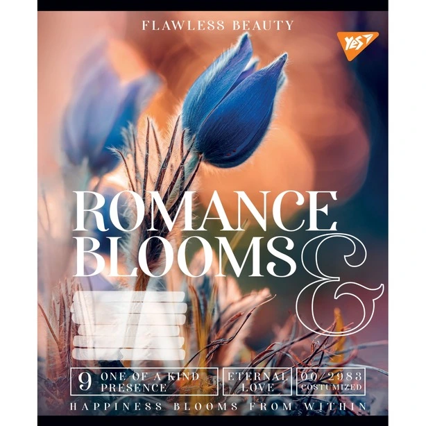 Зошит шкільний 1Вересня Romance blooms А5 18 арк клітинка м'яка політурка (766332). Фото 4