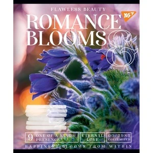 Зошит шкільний 1Вересня Romance blooms А5 18 арк клітинка м'яка політурка (766332)