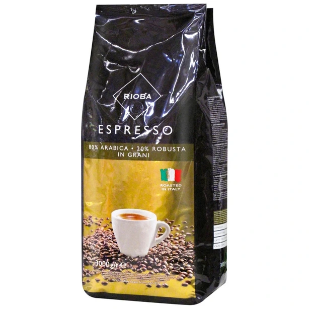 Кава в зернах Rioba Espresso Gold 3кг 80% арабіка 20% індійської робусти (289718)