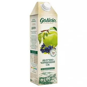 Сік Galicia Яблучно-чорничний 1л неосвітлений пастеризований (332192)