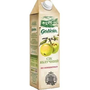 Сік Galicia Яблучний 1л неосвітлений пастеризований (332193)