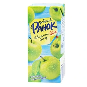 Сік нектар Ранок 0,2 л яблучний освітлений (441293)