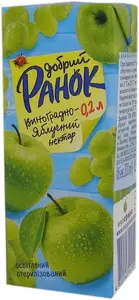 Сік нектар Ранок 0,2 л виноградно-яблучний освітлений (002237)