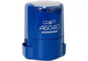 Оснастка автоматична GRAFF 46040 HUMMER "GLOSSY" пласт., для печатки d 40 мм, синя з футляром*