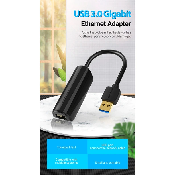 Перехідник Vention Ehenter USB 3.0 (RJ45). Фото 2