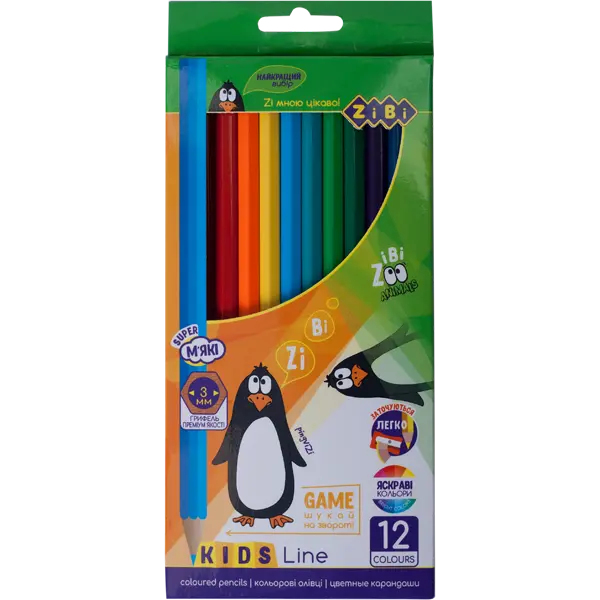 Кольорові олівці Zbi KIDS LINE 12 кольорів  (ZB.2414)