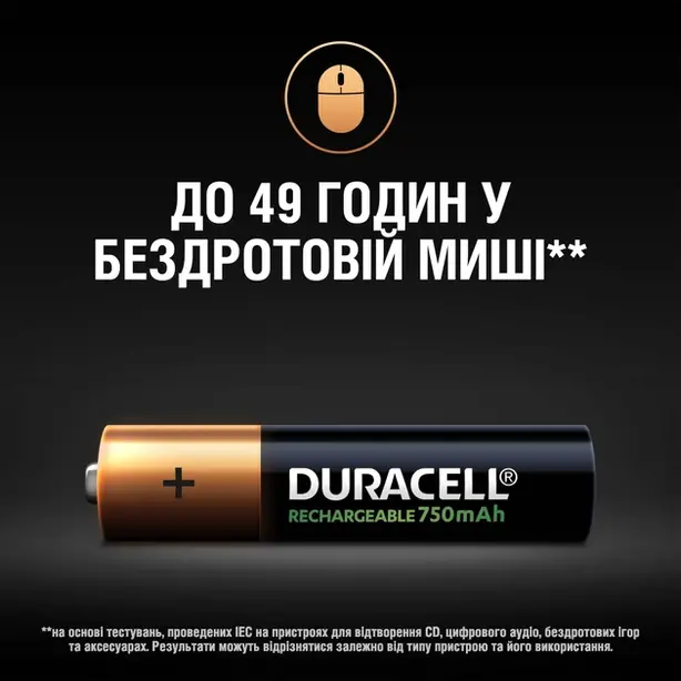 Акумулятори Duracell LR03/ААА 900 mAh 4 шт/уп. (203822). Фото 5