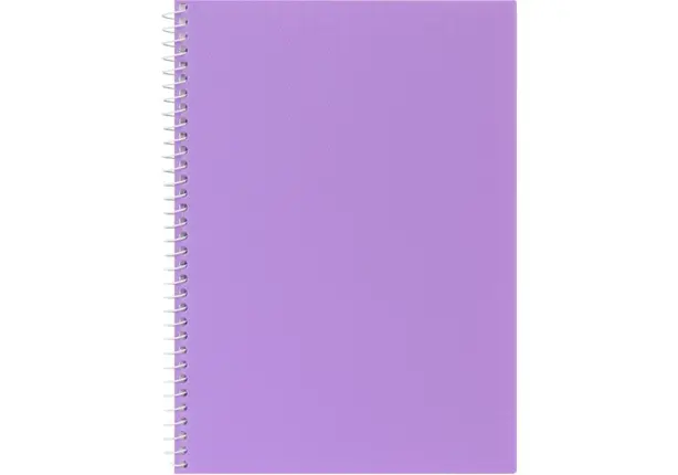 Блокнот А5, пластикова обкладинка (фактура тканина), бічна спіраль, 80 арк., клітинка, асорті пастел (E20307). Фото 2