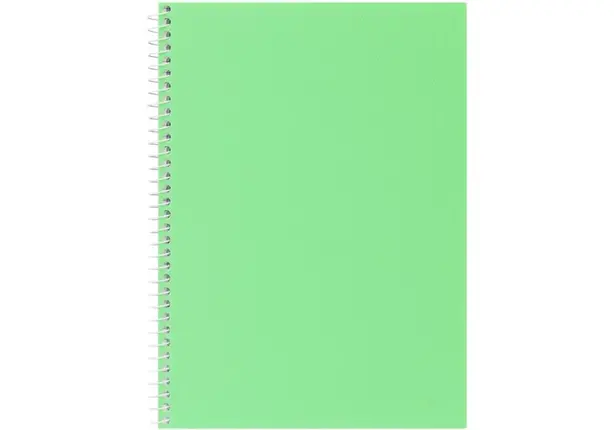 Блокнот А5, пластикова обкладинка (фактура тканина), бічна спіраль, 80 арк., клітинка, асорті пастел (E20307). Фото 4