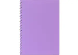 Блокнот А5, пластикова обкладинка (фактура тканина), бічна спіраль, 80 арк., клітинка, асорті пастел (E20307). Фото 2