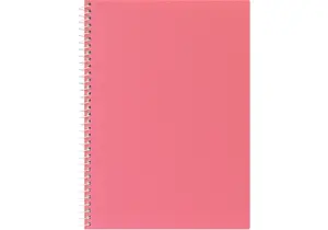 Блокнот А5, пластикова обкладинка (фактура тканина), бічна спіраль, 80 арк., клітинка, асорті пастел (E20307). Фото 5