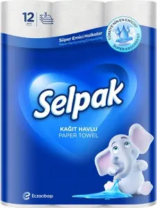 Рушники паперові Selpak Premium 3-х шарові 11,25 м 12 рул/уп (32761700)