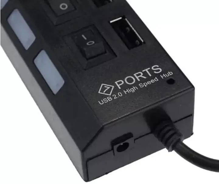 Продовжувач USB 2.0 HUB 7 портів + підсвітка (002632). Фото 3