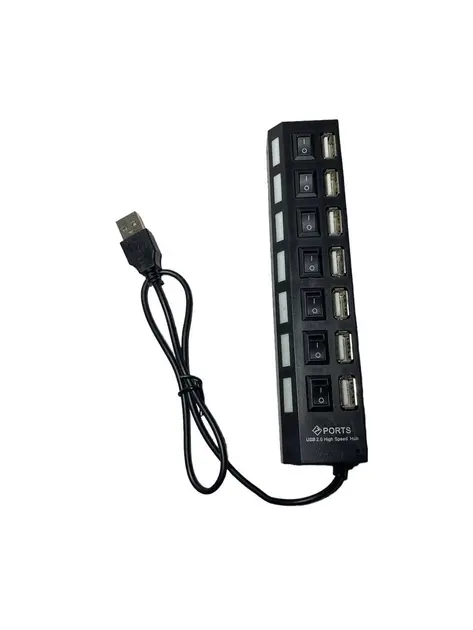 Продовжувач USB 2.0 HUB 7 портів + підсвітка (002632). Фото 6