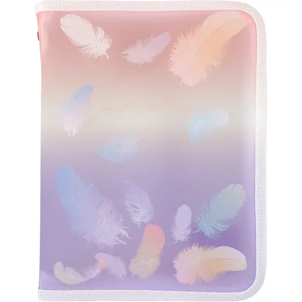 Папка на блискавці об'ємна А5+ Colourful Feather 02 (1808-92-A)