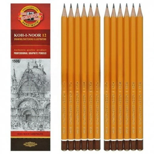 Олівець чорнографітний KOH-I-NOOR TROPIKANA жовтий дерев'яний шестигранний F без гумки (1500.F)